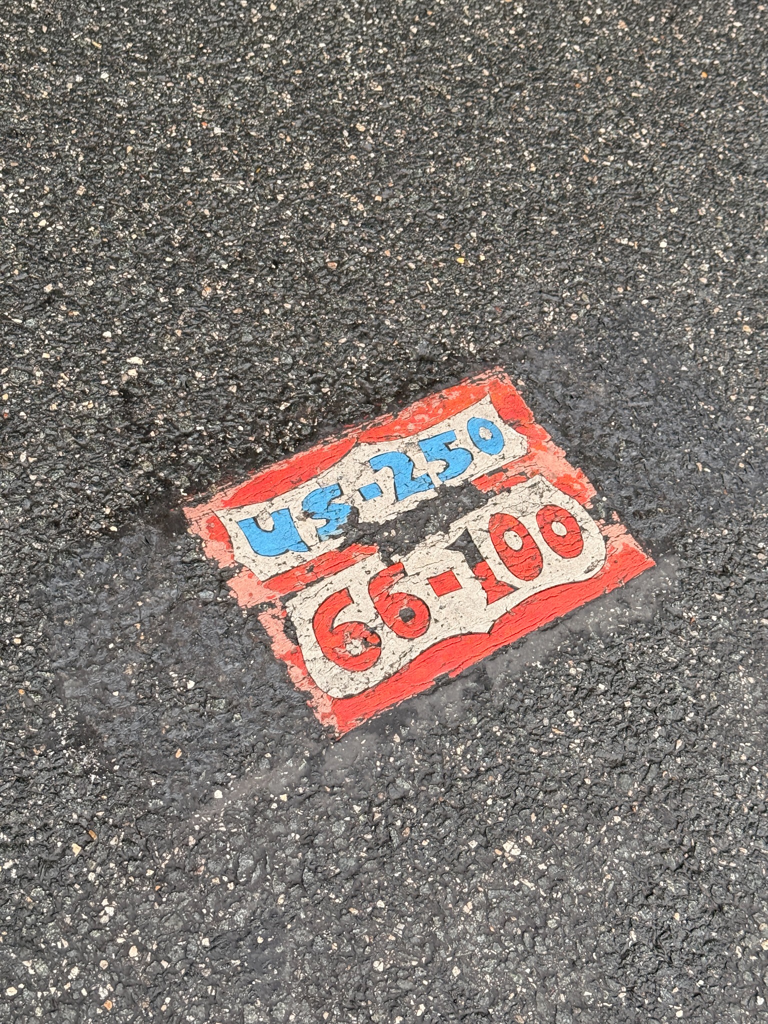 A Route 66 centennial pavement marker in Chicago