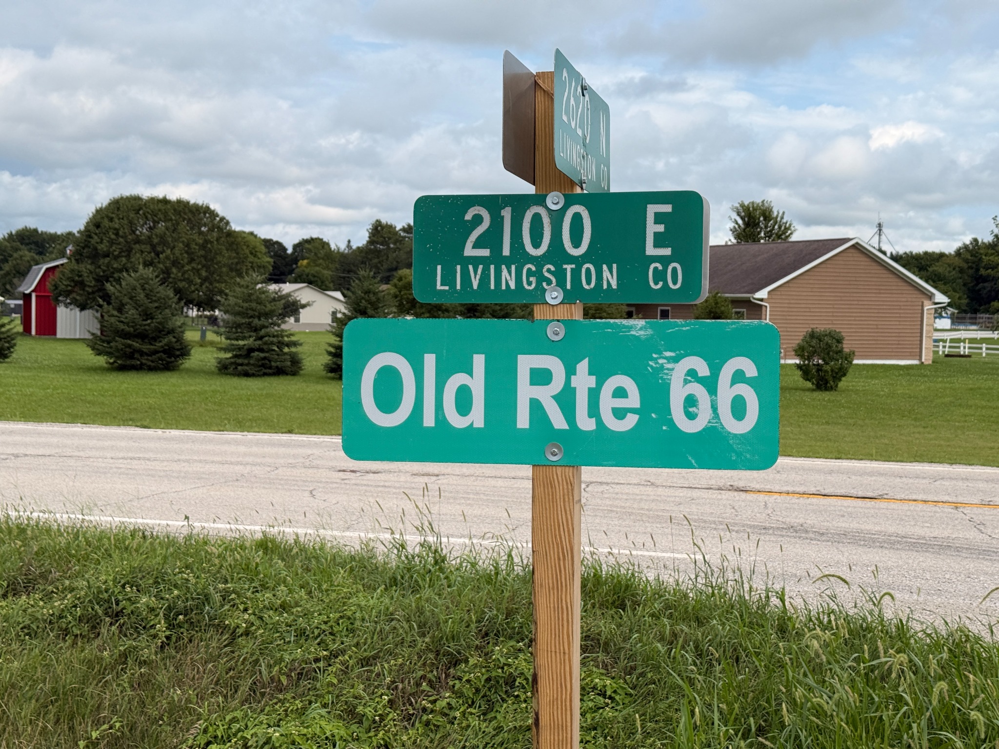 A roadside Old Route 66 marker