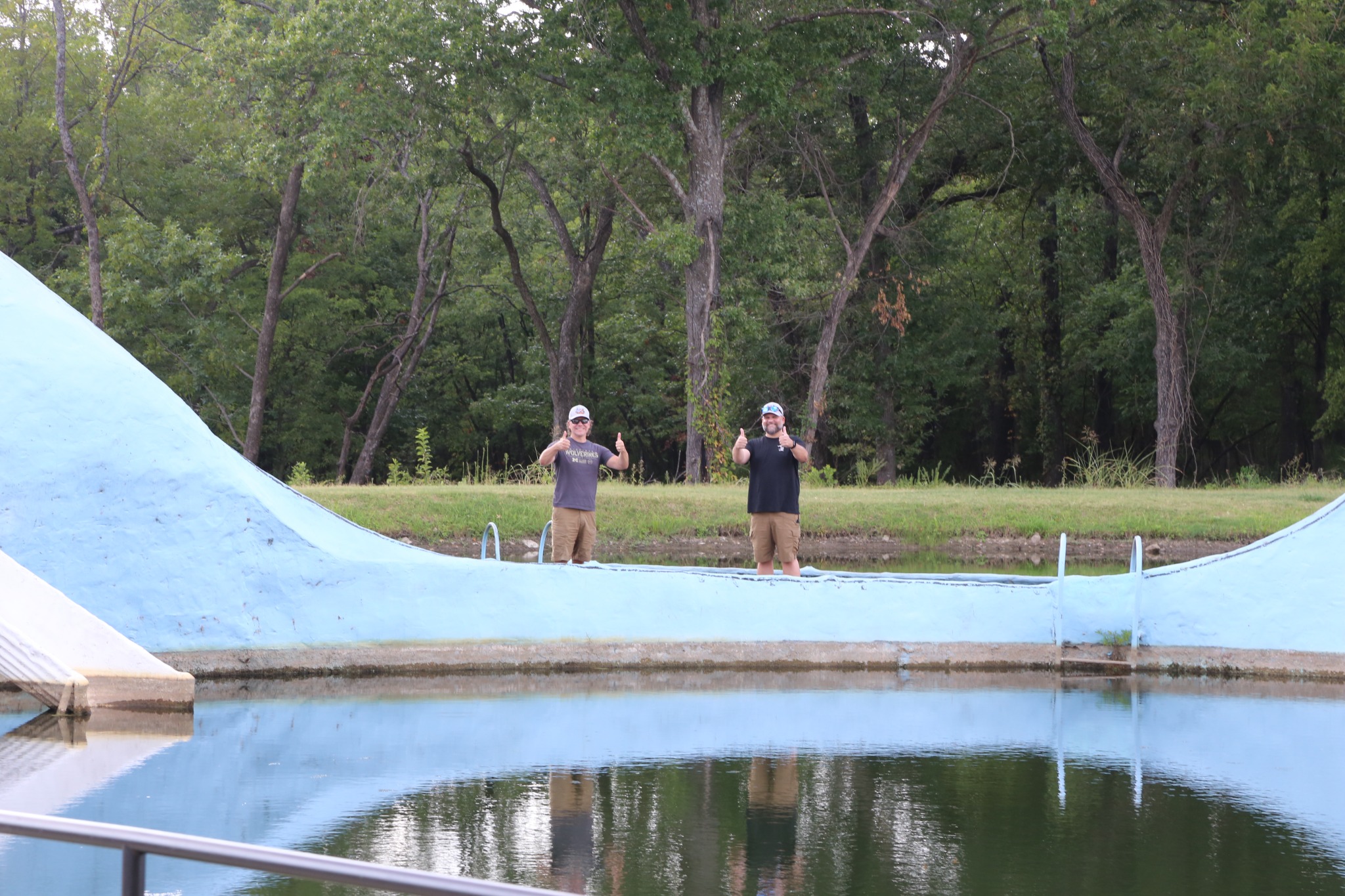 Thumbs up from inside the Blue Whale of Catoosa
