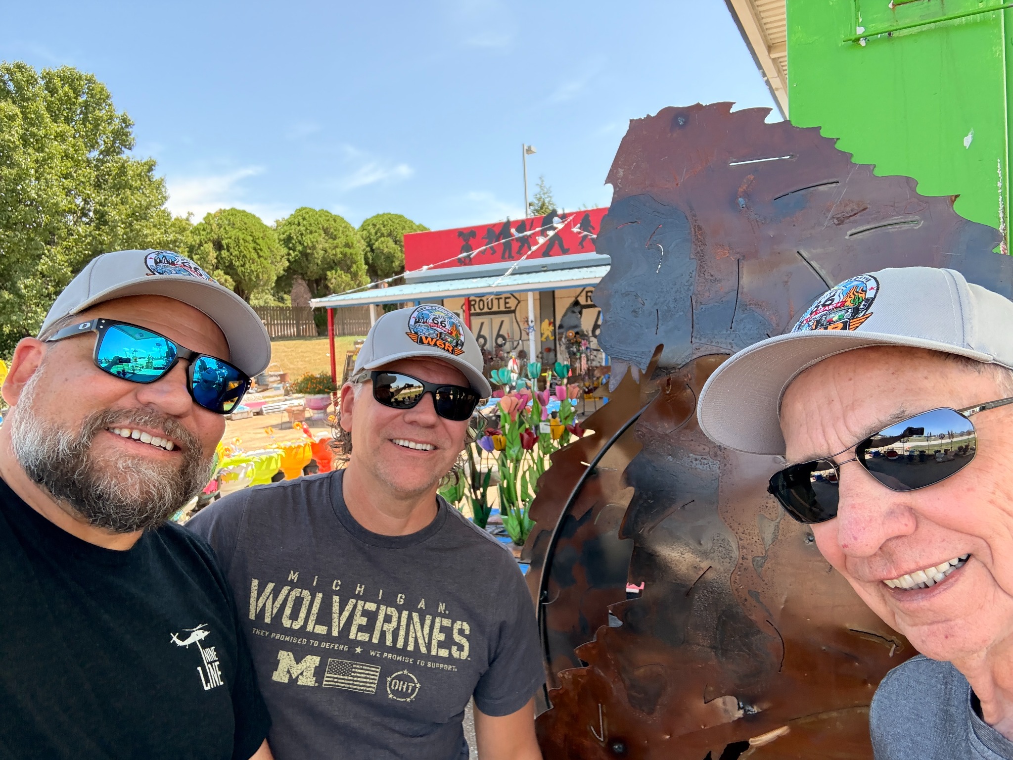 The crew at a Route 66 gift shop near Uranus