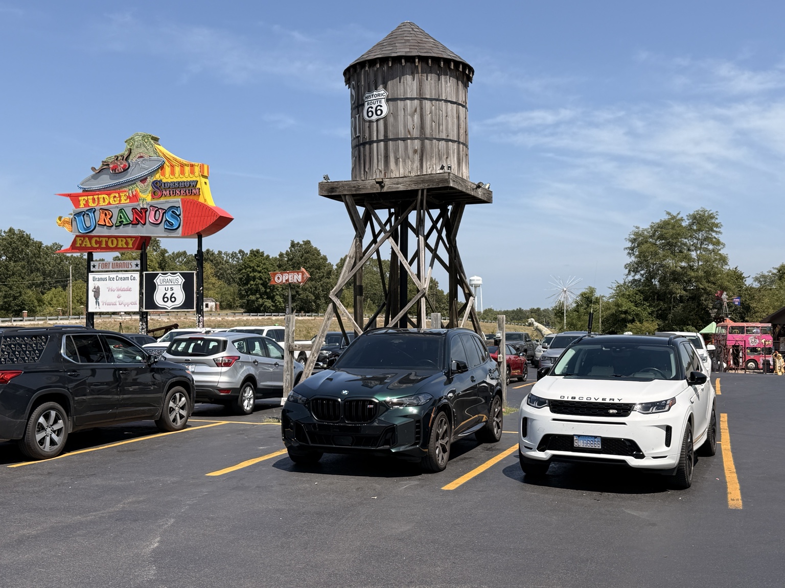 The expedition vehicle at the Uranus Fudge Factory