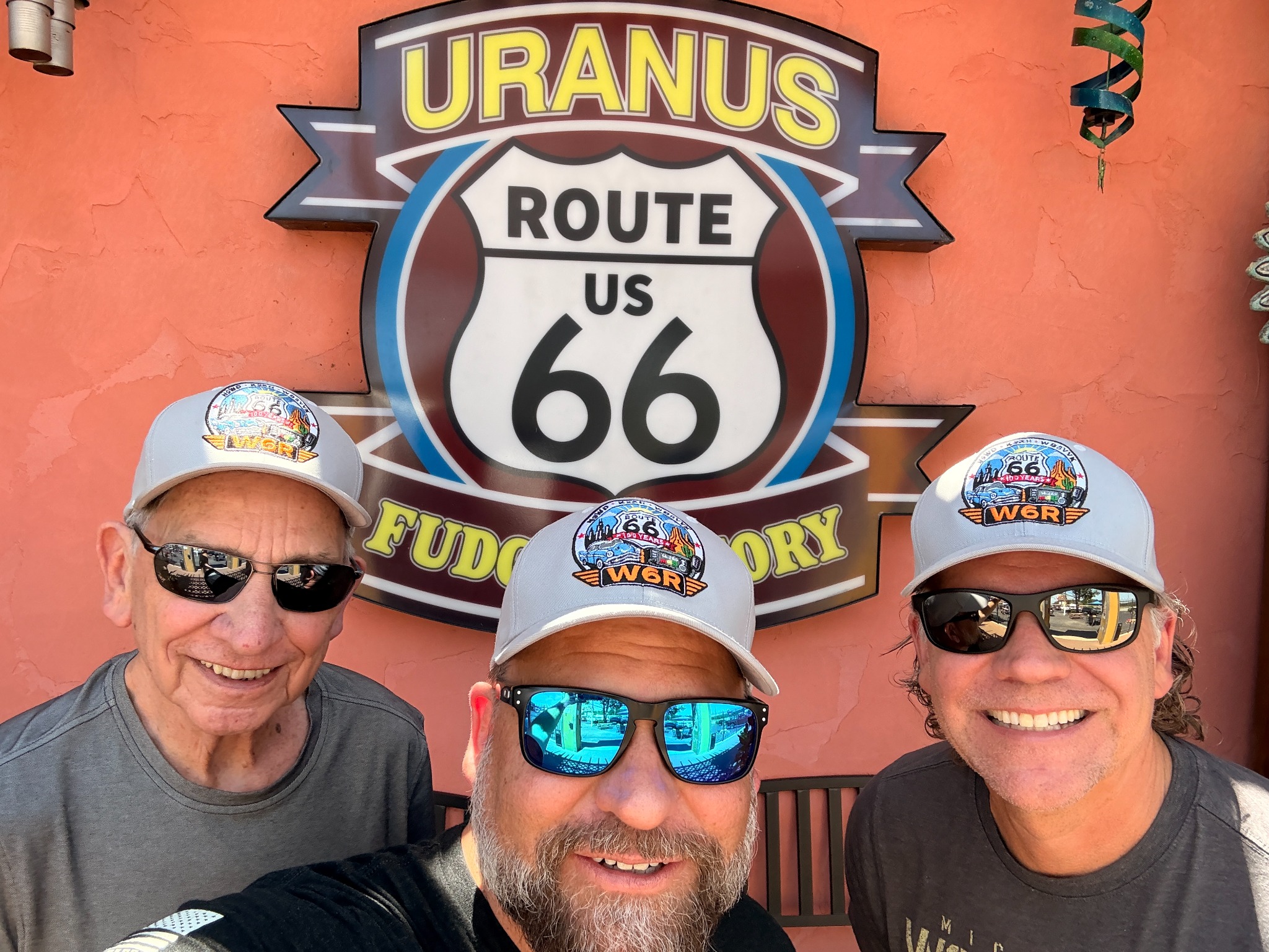All three operators at the Uranus Route 66 sign