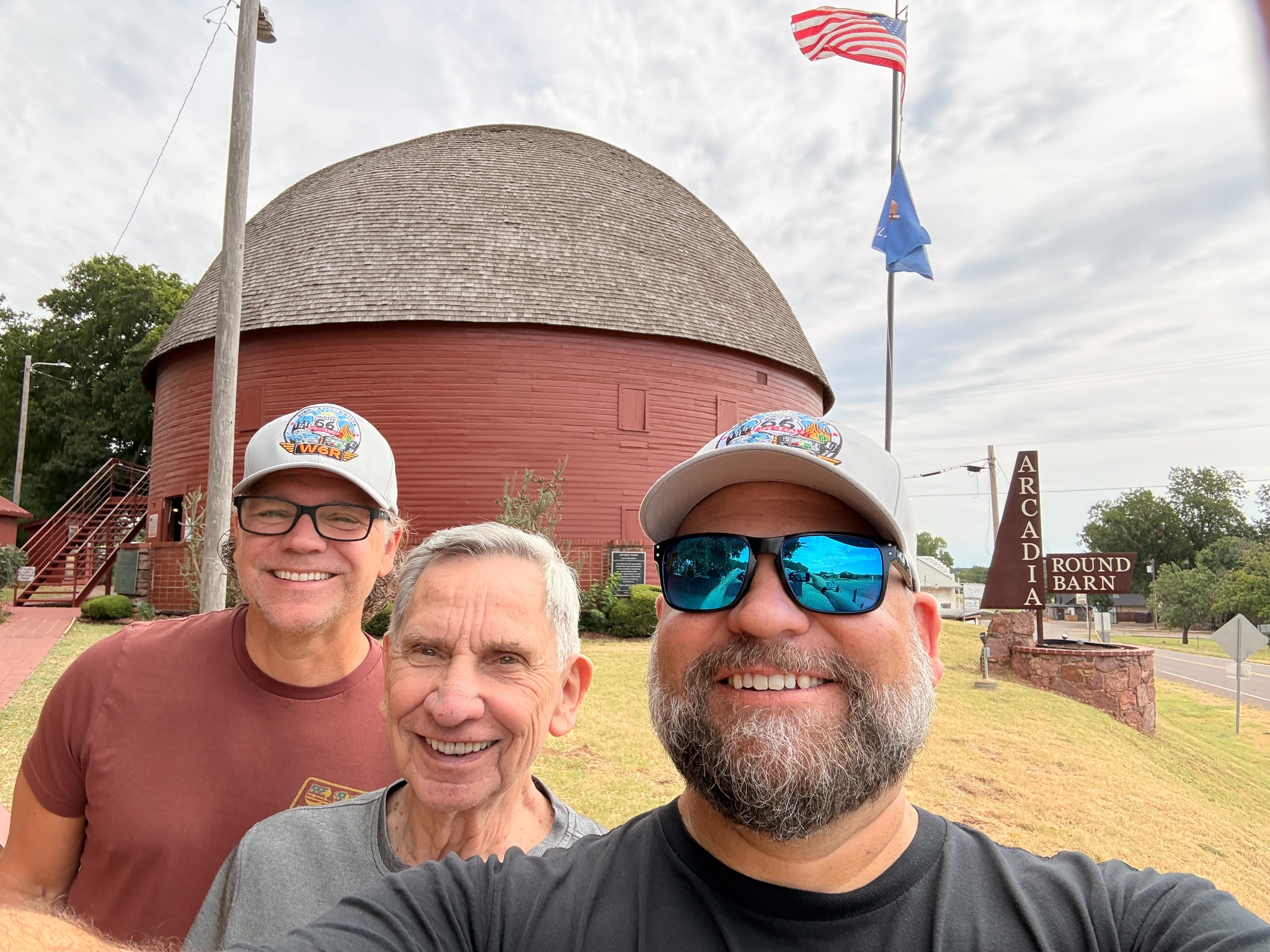 A team selfie at the Arcadia Round Barn.