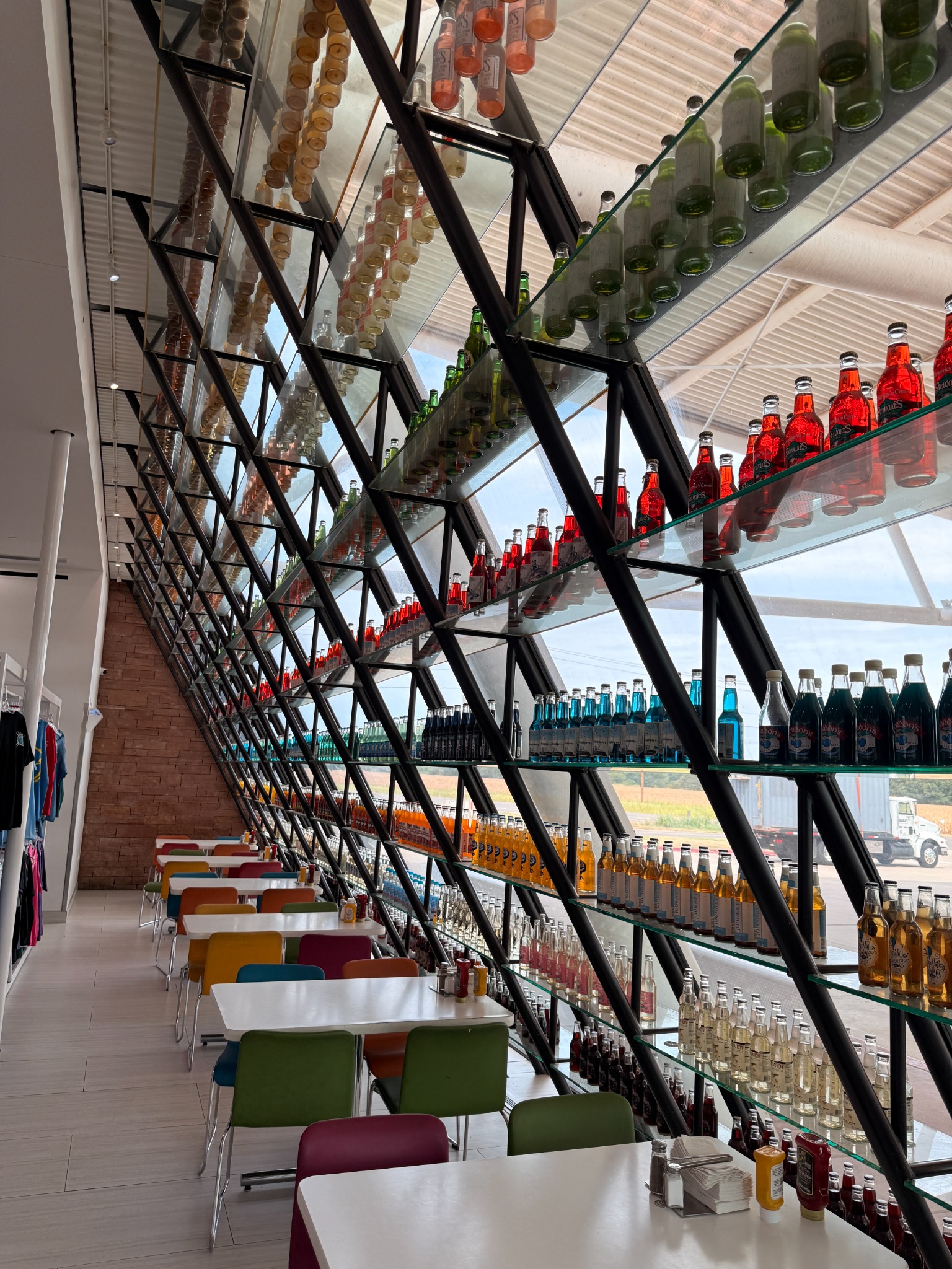 Hundreds of soda bottles inside POPS.