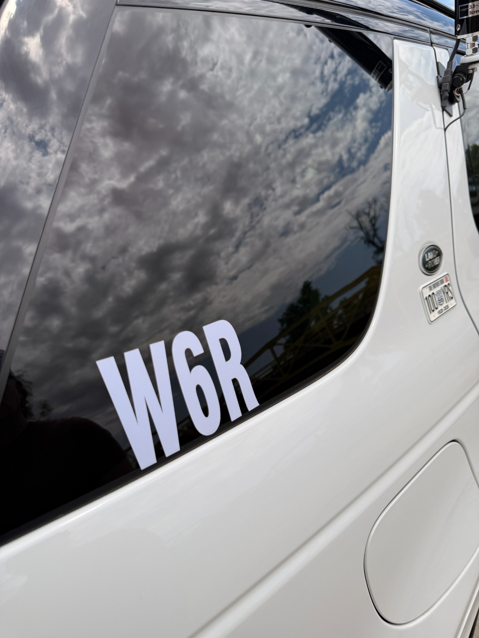 The W6R decal and antenna mount.