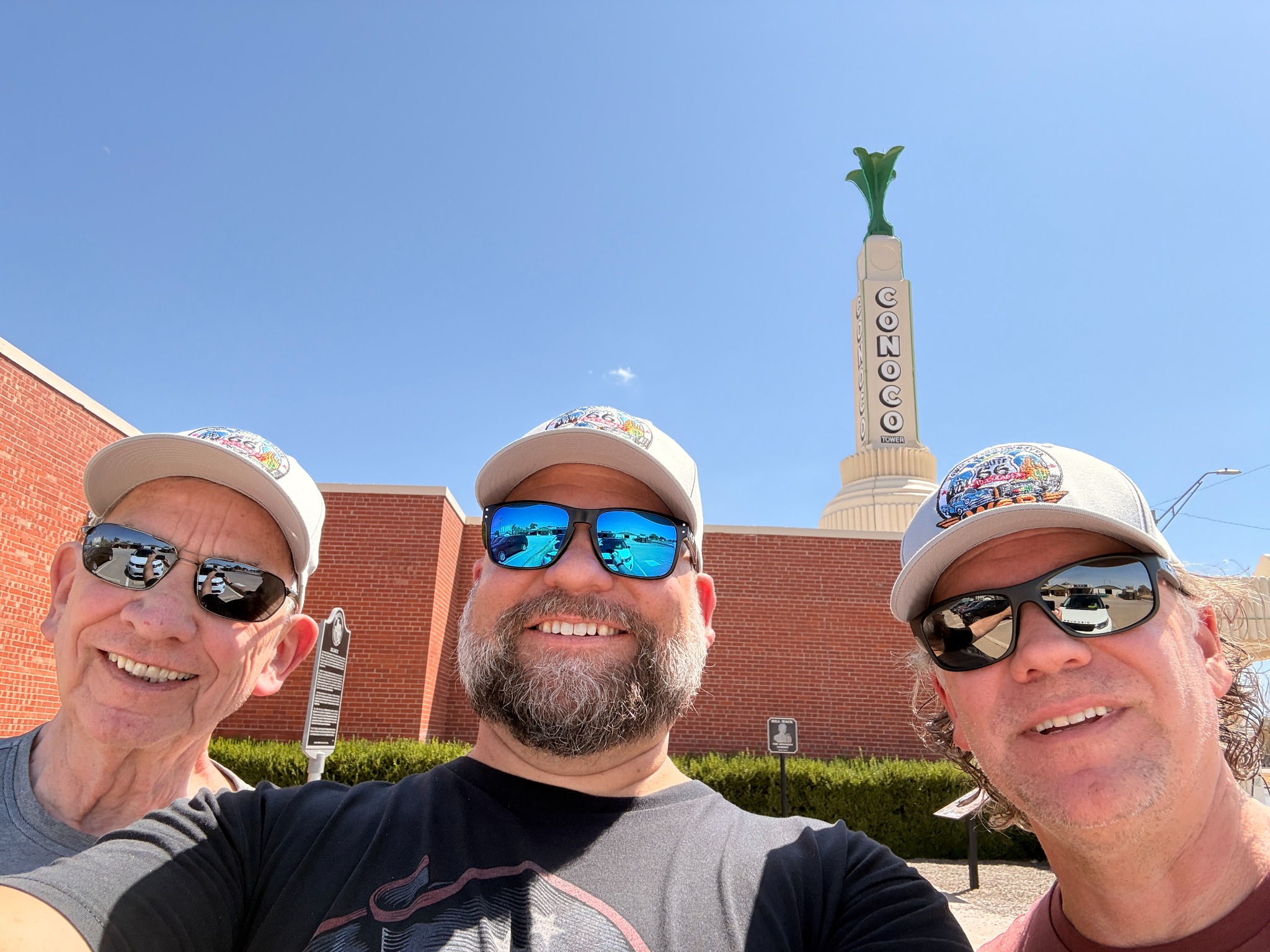 The team at the Conoco Tower in Shamrock.
