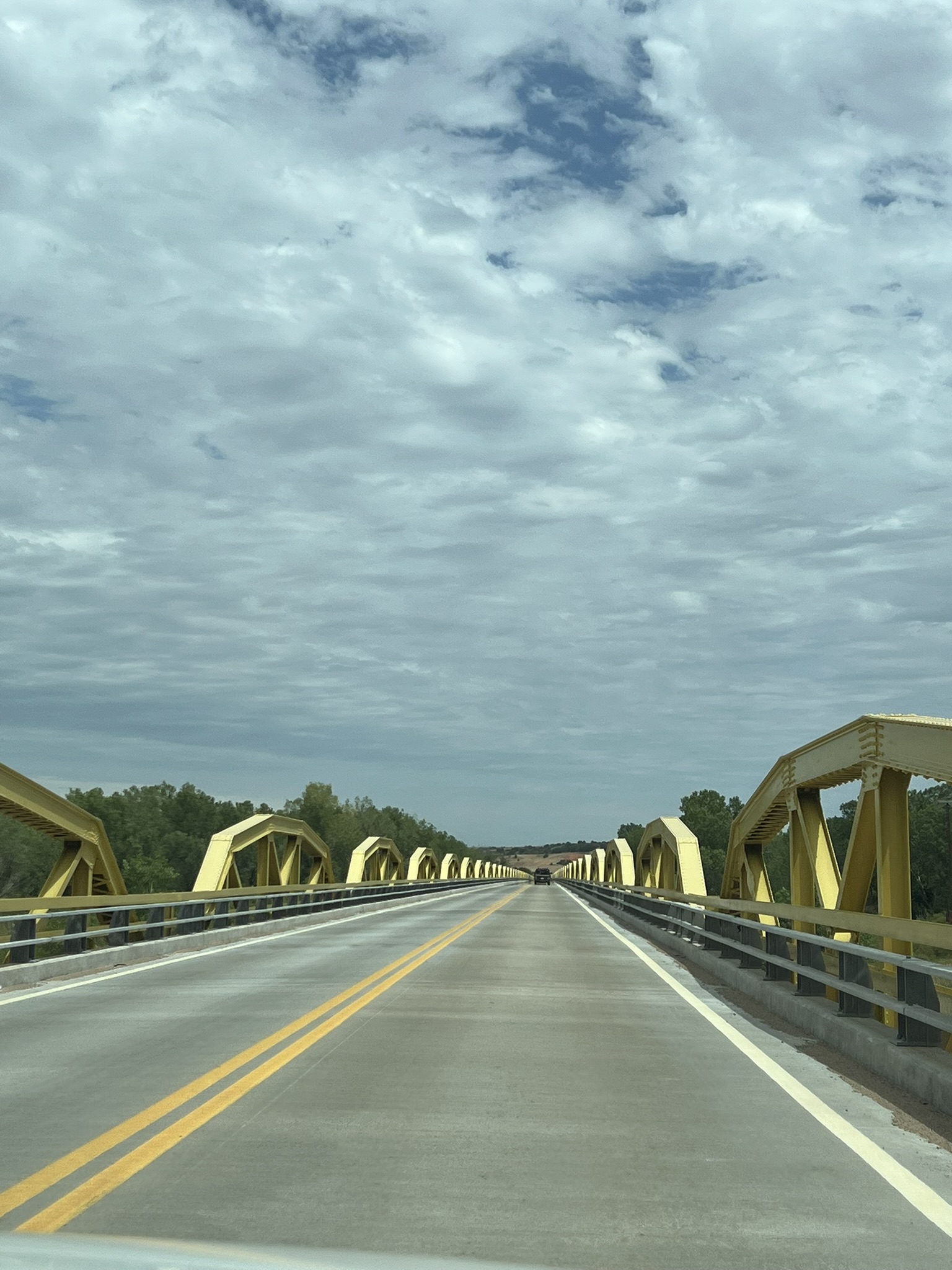 Driving across the Bridgeport Pony Bridge.