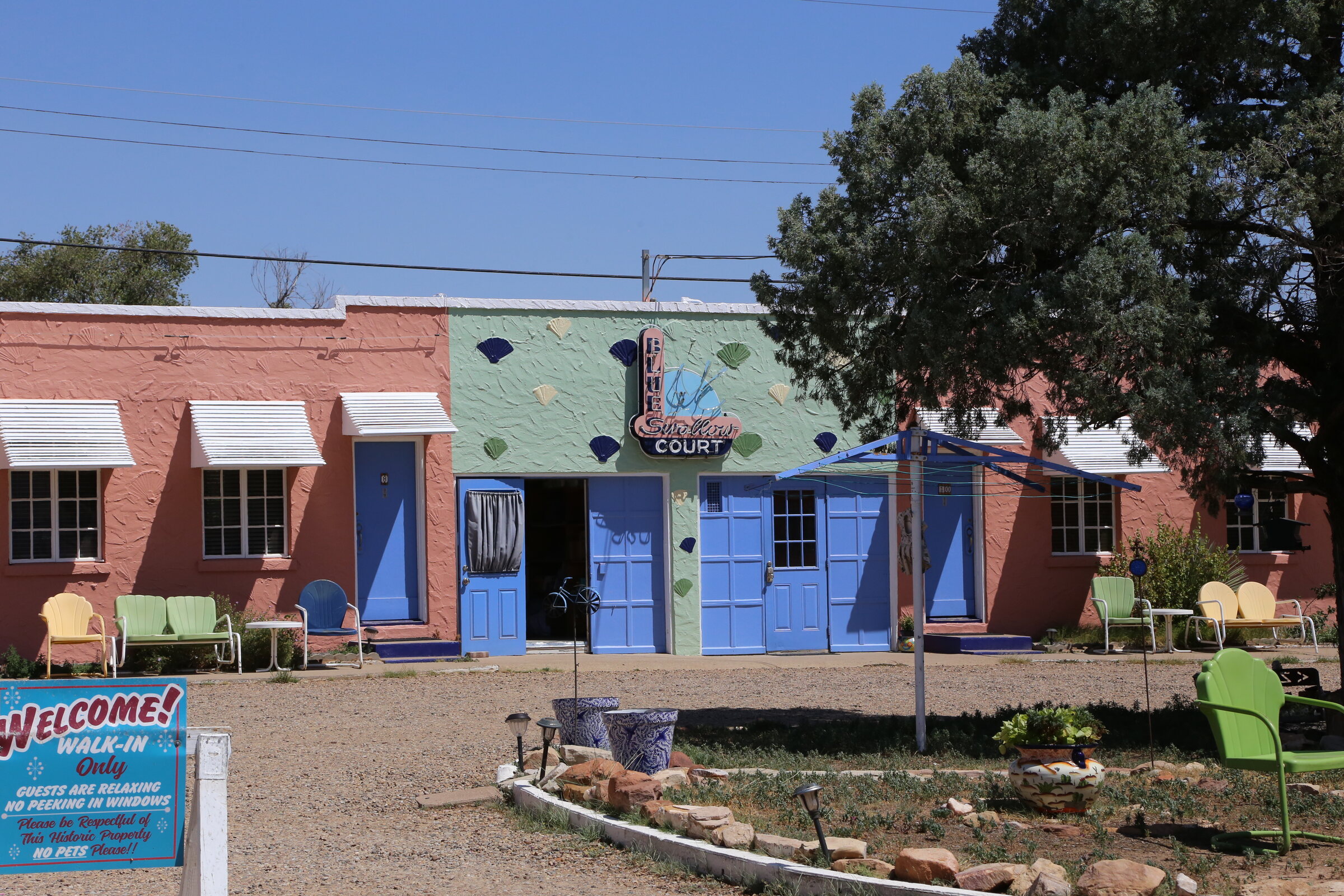 The colorful historic Blue Swallow Court in Tucumcari.
