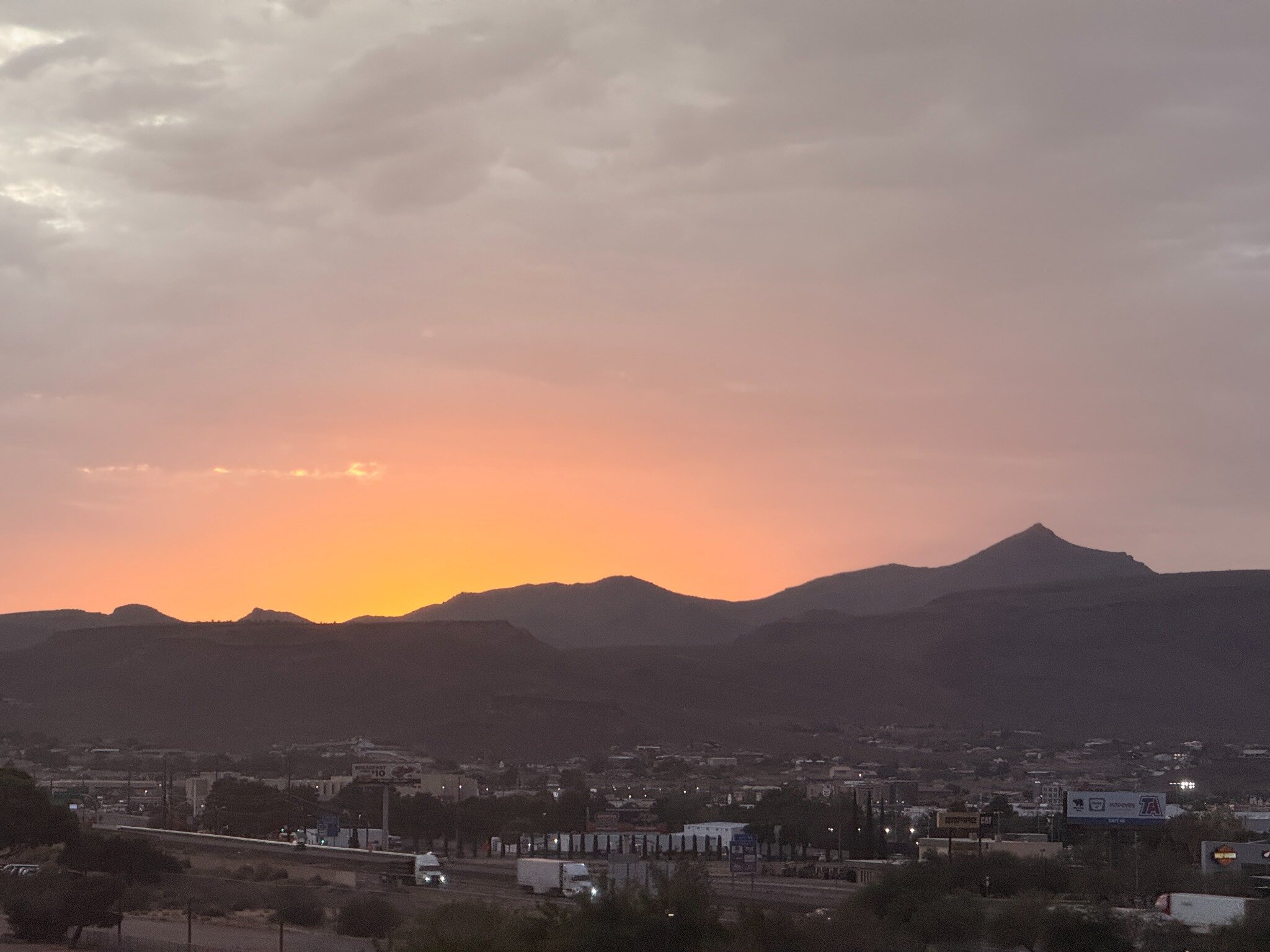 Sunset over Kingman at the end of another day on Route 66.