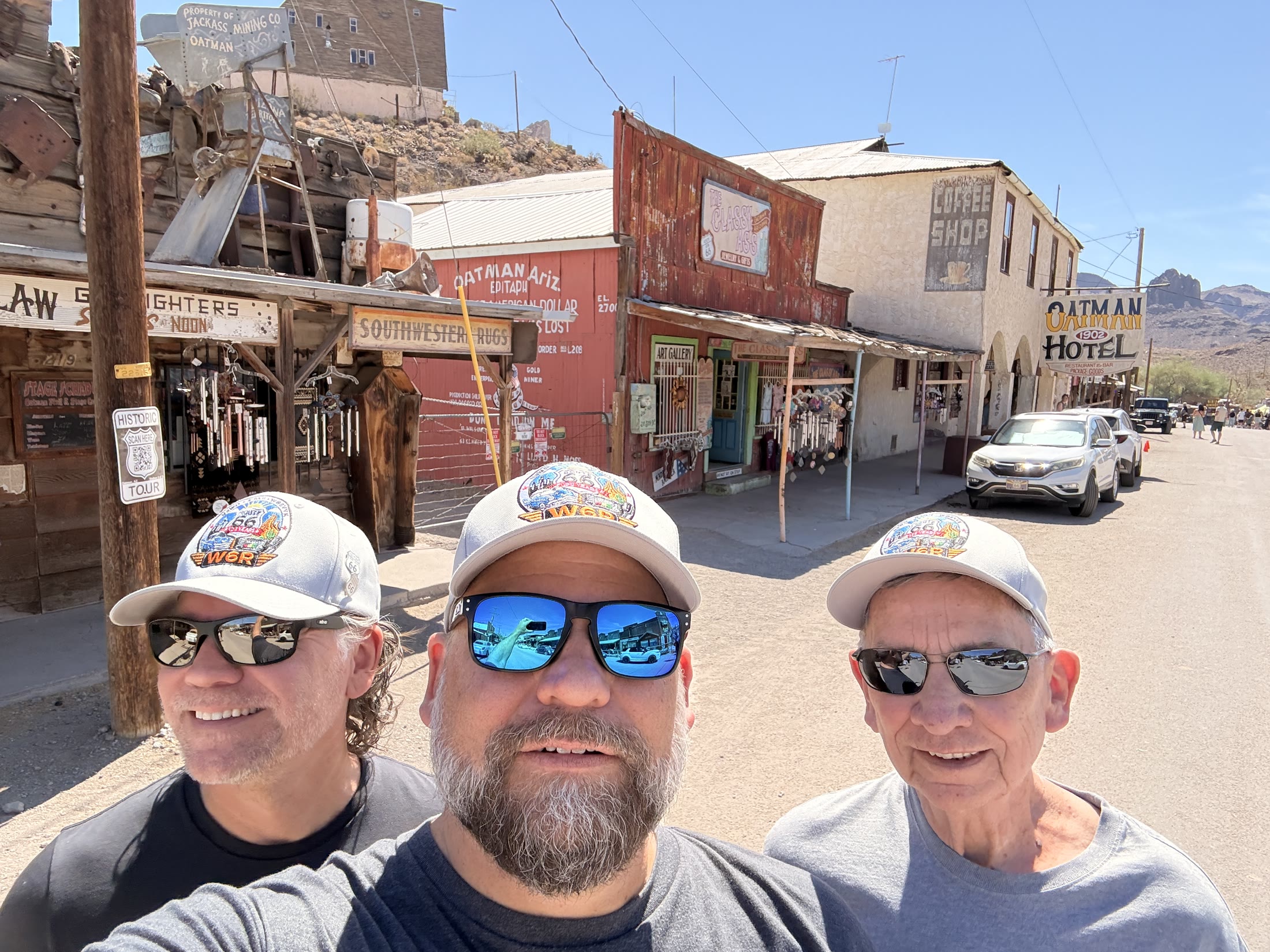 The W6R crew together on Oatman’s busy main street.