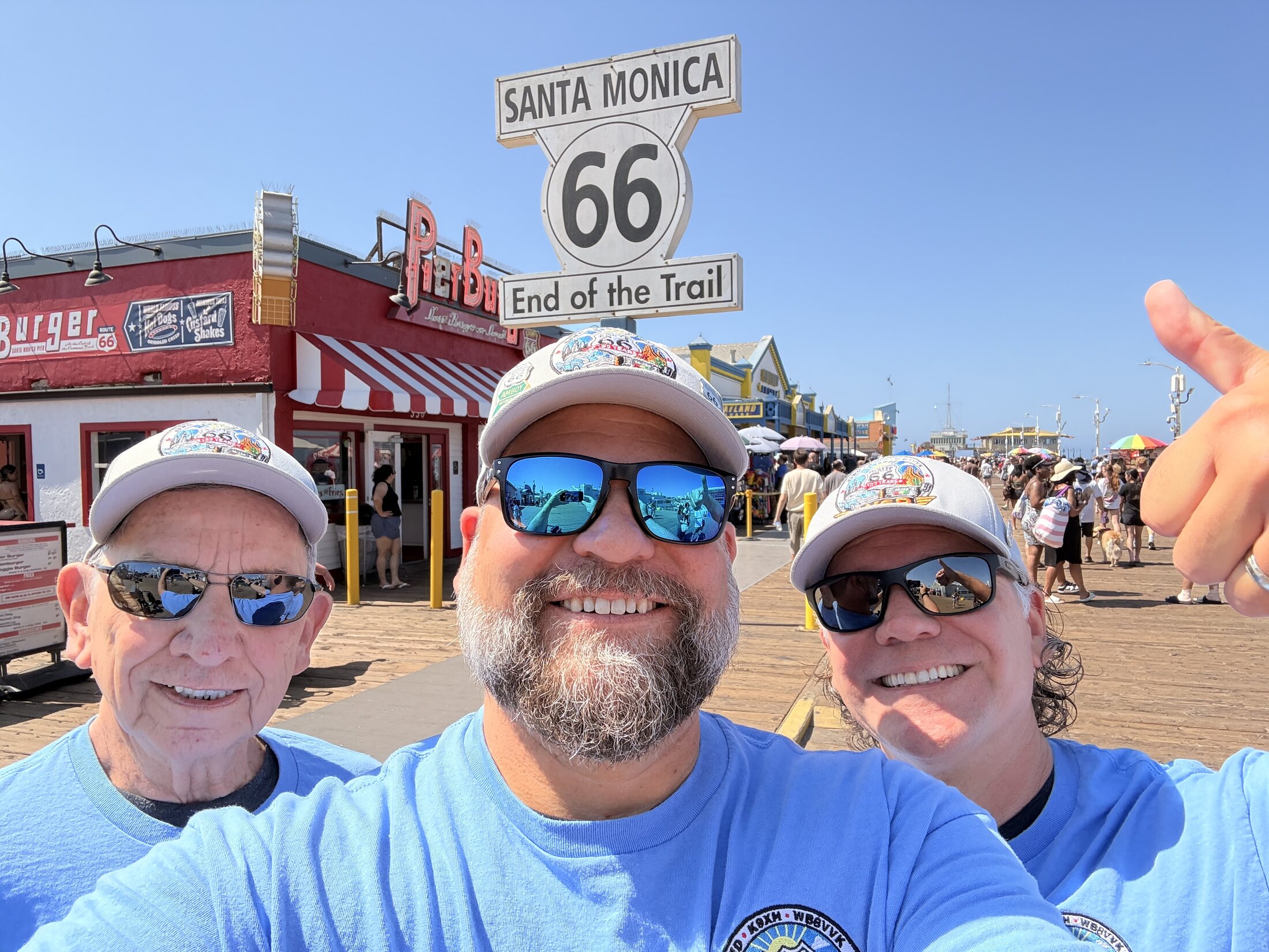 The W6R crew together at the end of the Mother Road.