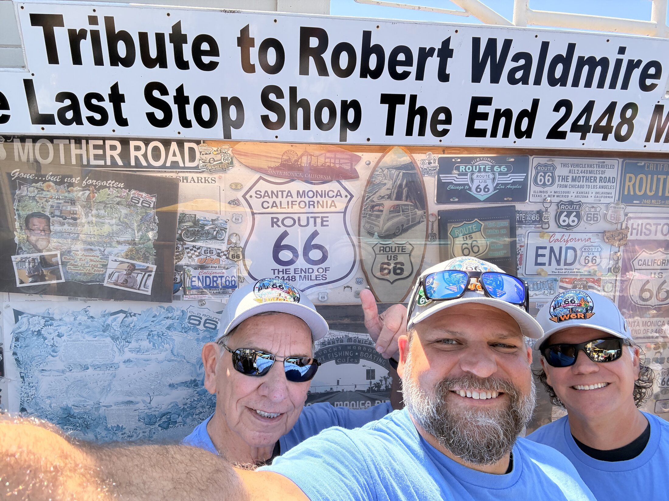 The crew at the Last Stop Shop’s Route 66 tribute wall.